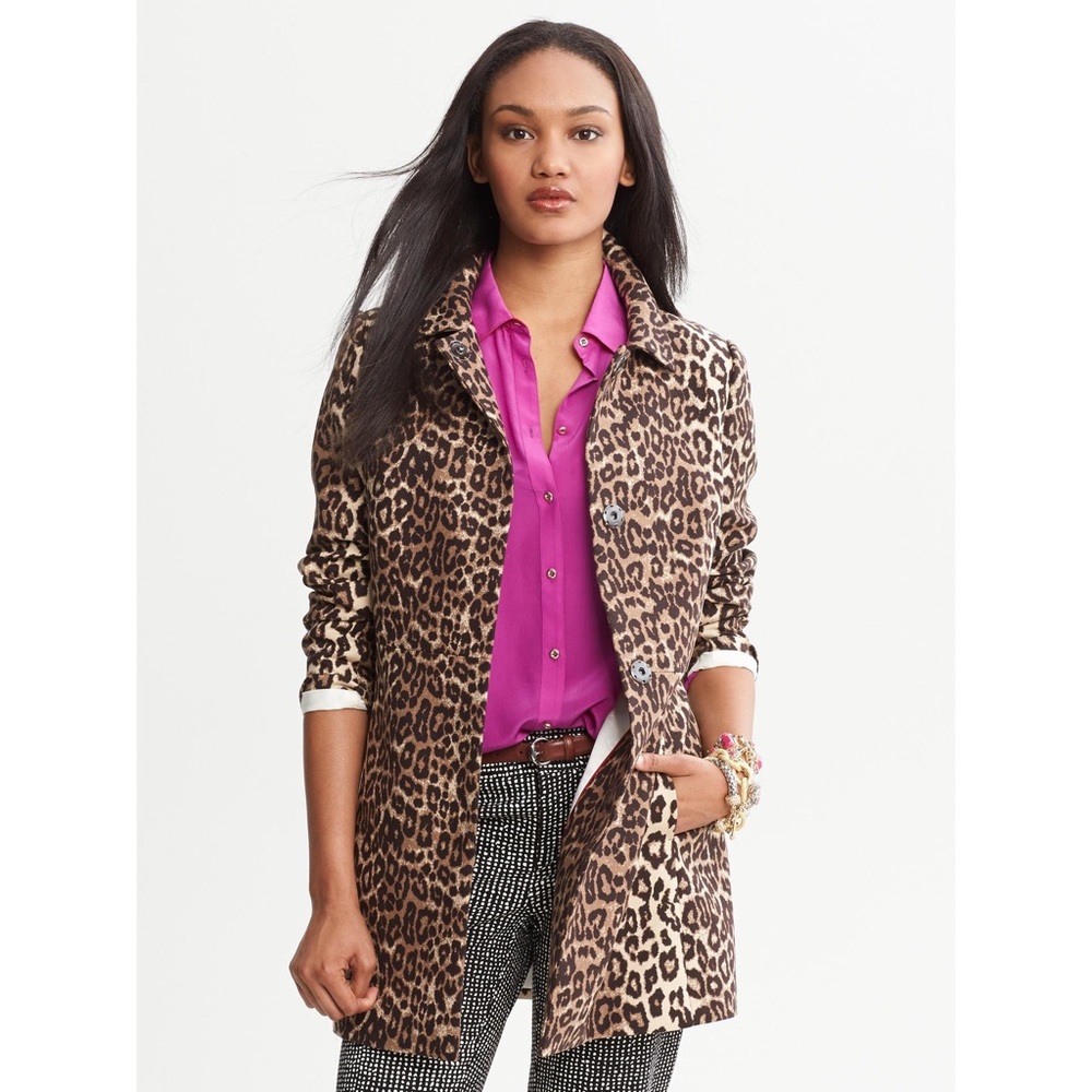 BANANA REPUBLIC LEOPARD ANIMAL PRINT JACKET SZ S
